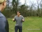 Daring flashing on the roadtrip before an orgy