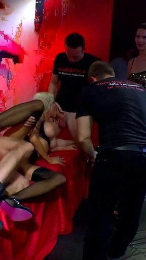 Ggg John Thompson - Blonde Bombshell Gangbanged Live on Stage