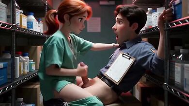 Verified Amateur Brazilian Babe Animated Nurse Gushing Blowjob