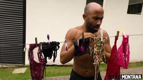 Tainara Paraizo catches neighbor thief and gives him a face full of her pussy