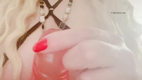 Blonde with big tits wants to give you a hand job and talk dirty!