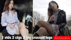 Crossed Leg Tease! 2 Vids, 2 Cigs, 2 Legs