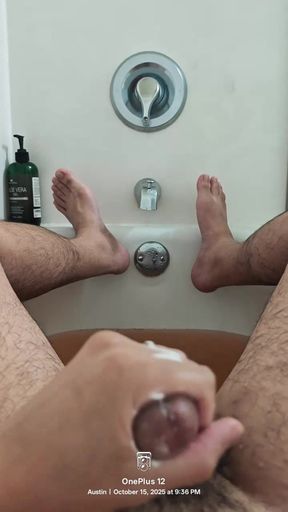 Intimate Solo Penis Masturbation in the Tub 2