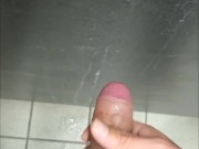 Risky public bathroom fun