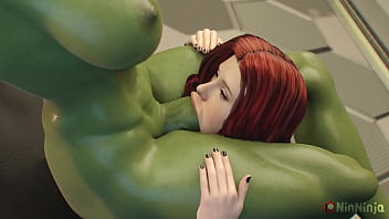 NinNinja3D - Black Widow x Futa She-Hulk