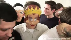 120 guys gangbang two Czech sluts at a wild party