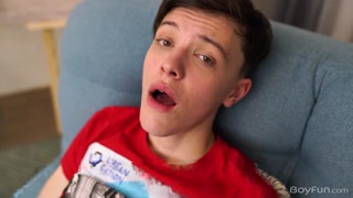 Amateur 18 Year Old Twink Stokes His Huge Cock Solo During An Audition