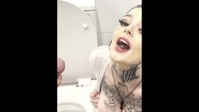 Toilet Piss Whore Gets All Her Holes Filled