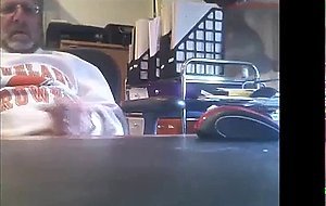 old bearded grandpa shooting his load