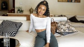 Amateur ebony model ass shaking and close up pussy fuck by big white cock!