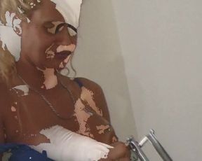 Busty French lesbians trying out big toys