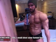 Muscle Hunk Zack Lemec Solo BTS - Maskurbate
