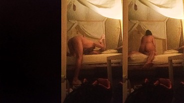 Follandome a la amiga de mi madrastra en un motel con la cámara escondida