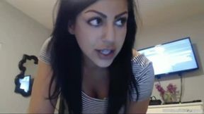 Busty beauty playing with her ass on a webcam