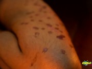 Uncut Latino In Colorful Christmas Wax Play With Carols In The Back