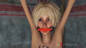 3d hot dickgirl plays with a horny shemale blonde in the industrial zone