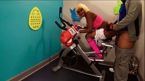 HD Anal Ass Deep Fuck Big Butt In Public Gym By BBC On Exercise Bike, Cute Young Black Petite Blonde Spinner Msnovember Sphincter Sodomy Fucked Hardcore On Public gym Machine by Sheisnovember