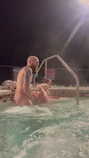 Public Hot Tub Whore Throated &amp; Fucked