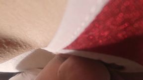 Milf in Christmas outfit wants to be licked as a gift