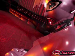 CG Halloween Animation: Morrigan’s Tugjob Service and Gloryhole Throat Screw with Cum in Throat!