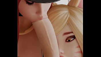 Akali and ahri blowjob league of legends