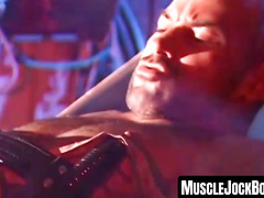 MuscleJockBound.com - Urethral play mixed with bondage for an incredibly muscular hunk in pain