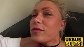 British blonde MILF Nova Shields toys with her natural tits and rubs her wet pussy