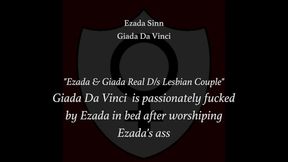 Giada Da Vinci is passionately fucked by Ezada Sinn in bed after worshiping Ezada's ass with lesbian domination, lesbian slave, strap-on, ass worship