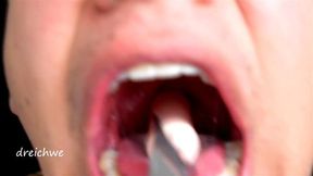 Delicious sausage in my mouth