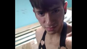 Skinny hot Latino shows his body argentino twink