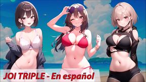 Three Anime Friends Guide You Through Hot JOI Masturbation Session