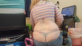 Rainbow Thong Tease:: Voyeur Ass Crack