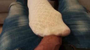 Cock & Balls Kicking in White Socks!