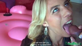 Blonde Milf loves deepthoating BBC