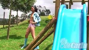 Cute carla goes naked at the playground