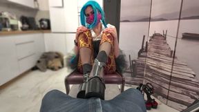 Jinx Rubs Your Penis In Jeans With Her Black High Hells Shoes - Part 1 - 4K