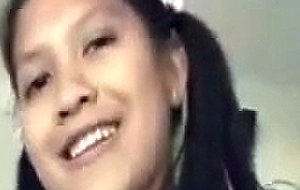 Asian babe masterbates
