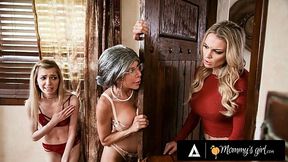 MILF lesbian pretends to be a housekeeper to seduce a teen