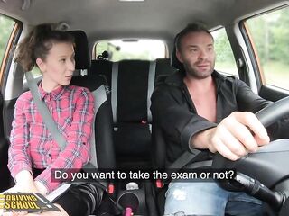 Fake Driving School Learner Buys Instructor Emilia Argan a coffee in advance of Outdoor Fuck