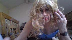 Cumdump slag whore Sarah wanks her pathetic clit to cum shot, but her cum is so thin you can't  see  it, how humiliating