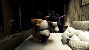 Culona surprises with big cock in 3D Roblox condo