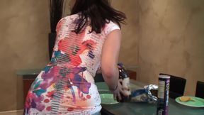 Latina Sex Tapes - Big Tit Miss Raquel & Juan Get Busy During Party Prep While She Works on His Cock