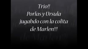 Trio jugando con la colita de Marlen