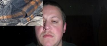 FTM squirts when caught door open deep throated by huge cock