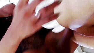 Busty asian shemale Natty A licks and barebacks Spencer Fox