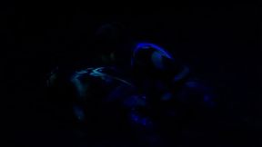 Psycholdelic Scene With Two Hot Lesbians Fucking In Blue