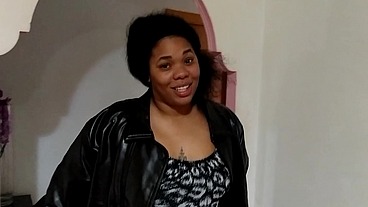 Ebony BBW Stepdaughter Fucks Hard with Stepdad on holiday