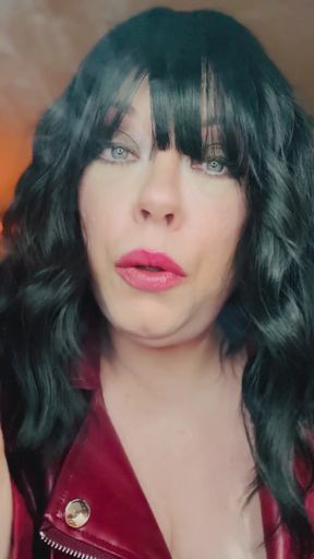 Tina Snua Loves To Smoke In Her Leather Jacket - Smoker Dangles OMI Snap Inhales   Clip 1