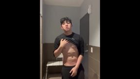 Fit asian twink douche jerkoff