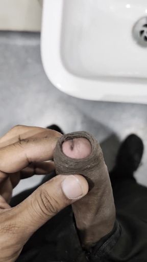 Playing with Cock in Public Toilet Not Cum